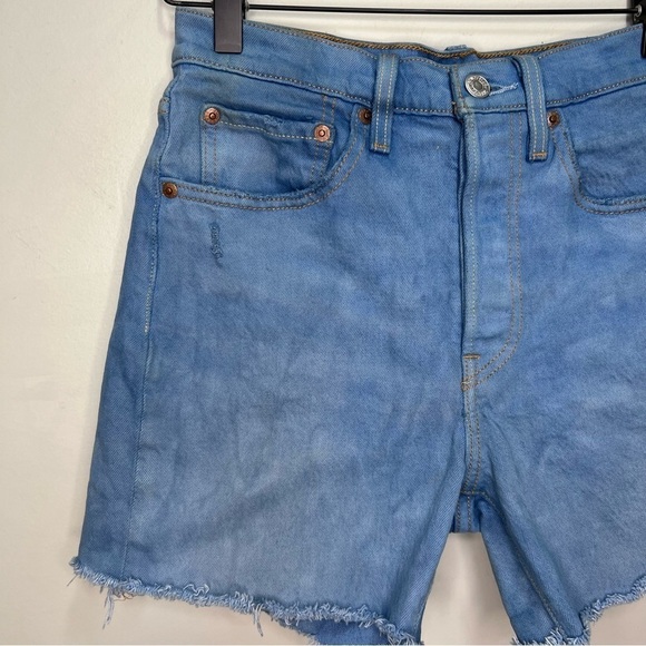 Levi's 501 Denim Cut off Jean Shorts Raw Hem Button Fly Size 26 - Picture 3 of 14